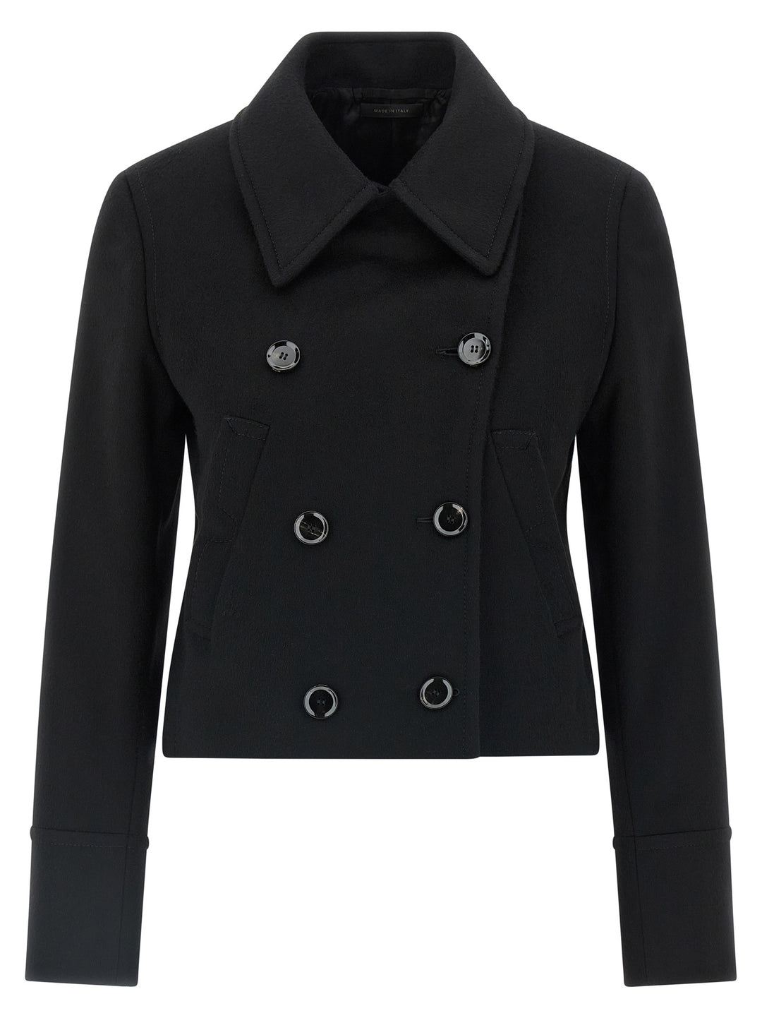 Brioni Cashmere Cropped Coat Trench e Impermeabili - Nero | 7f209f9afddb6c1ee2e3bf3dcdd33e3616e22bd7