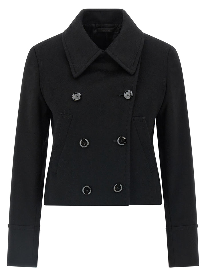 Brioni Cashmere Cropped Coat Trench e Impermeabili - Nero | 7f209f9afddb6c1ee2e3bf3dcdd33e3616e22bd7