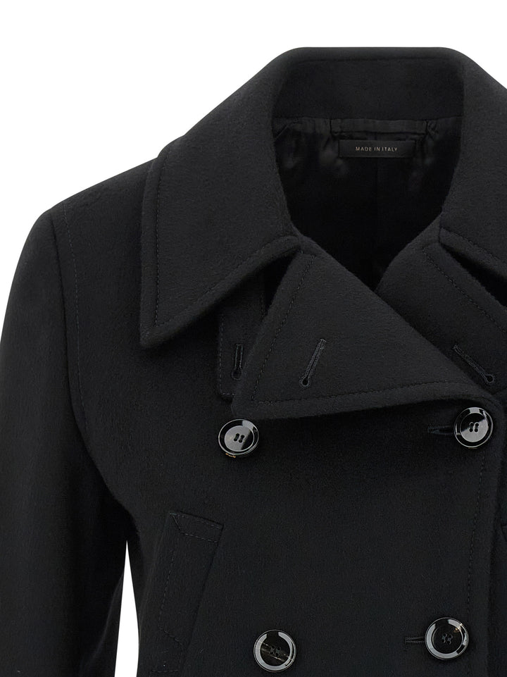 Brioni Cashmere Cropped Coat Trench e Impermeabili - Nero | 805572fdbae33bf26c62e4e09face92653766760