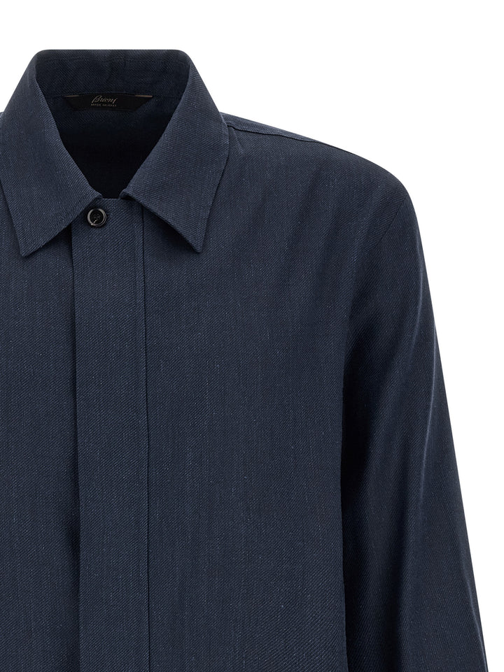 Brioni Linen Wool Blouson Puffer Jackets - Blu | d0193aff955020f362bd2a448fcb0552dca61da6