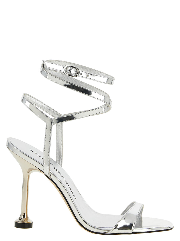 Stuart Weitzman Nudistini Wrap Sandali - Silver | 64a2896d668af5fa1e5a530a049635863be6eb3d