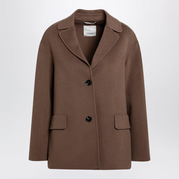 Brown Double-Wool Single-Breasted Jacket
