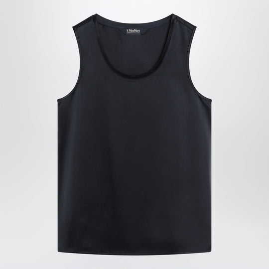 Midnight Blue Satin Top