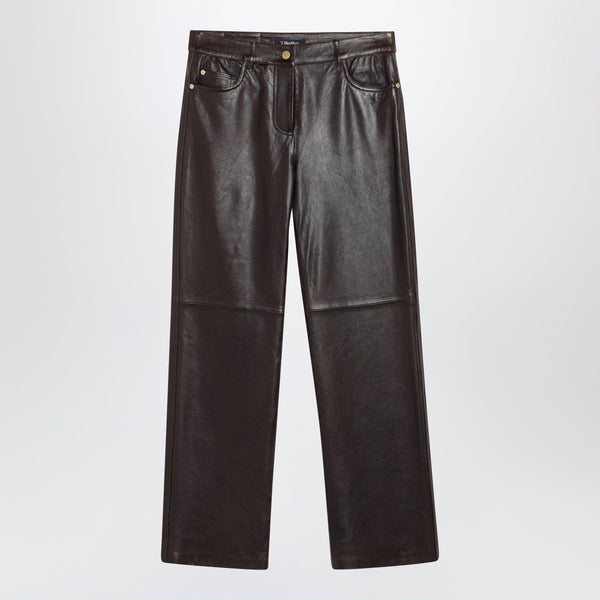 Brown Lamb Nappa Leather Trousers