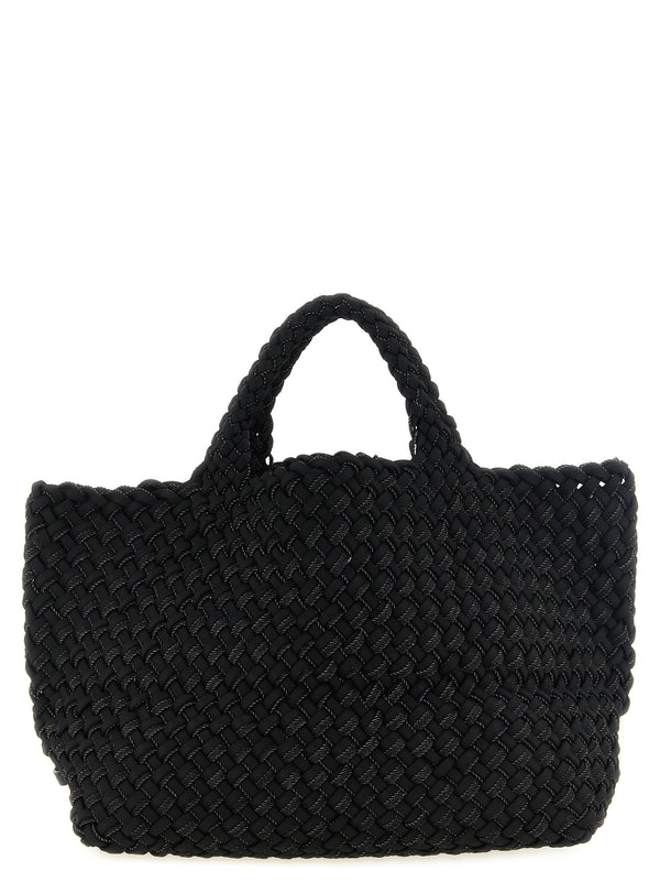 Bolso tote doble tejido St. Barths negro