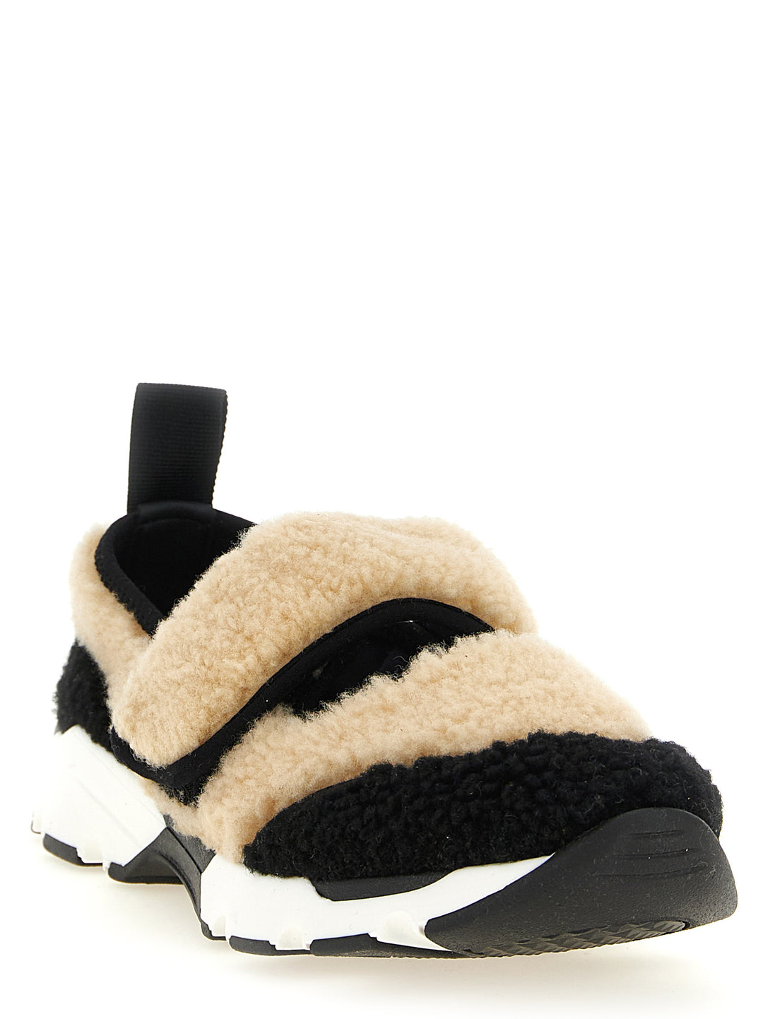 Marni Mary Jane Fur Sneakers - Bianco/Nero | 08d18fe76e11fef8f678ce98a93ac11d224cc59a