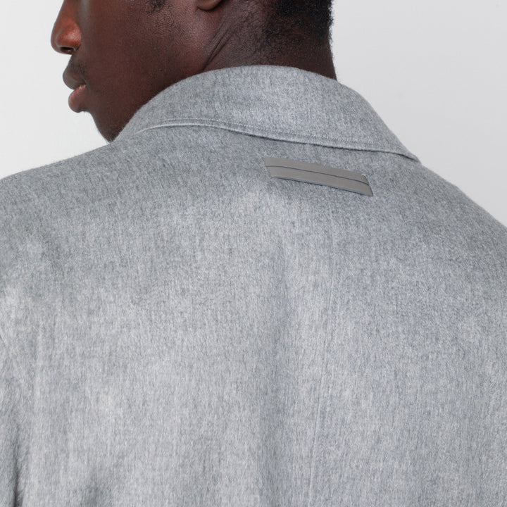 Zegna Grey Mélange Cashmere Shirt Jacket