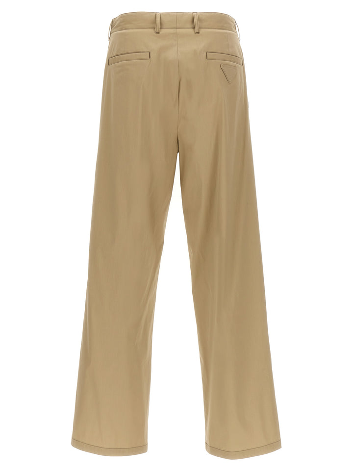 Prada Poplin Pantaloni - Beige | 25de09f599c7192bc770ea1804d682e1f2b5bb46