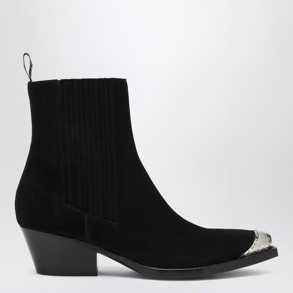 Black Suede Wax Ankle Boot
