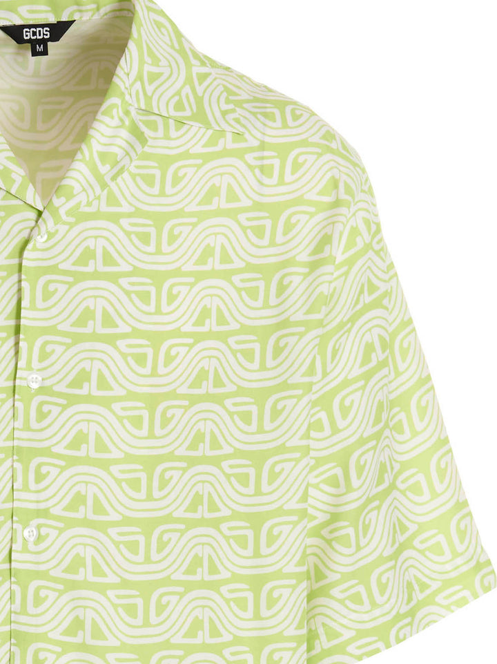 Gcds Waved Logo Camicie - Verde | aef54b097a3a22f843d96ac622590fd0e6109715