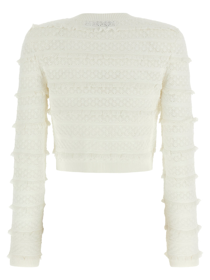 Self Portrait Pointelle Diamante Maglioni - Bianco | 630e65f045ee8997554ef1f5da01701b83bdb68c
