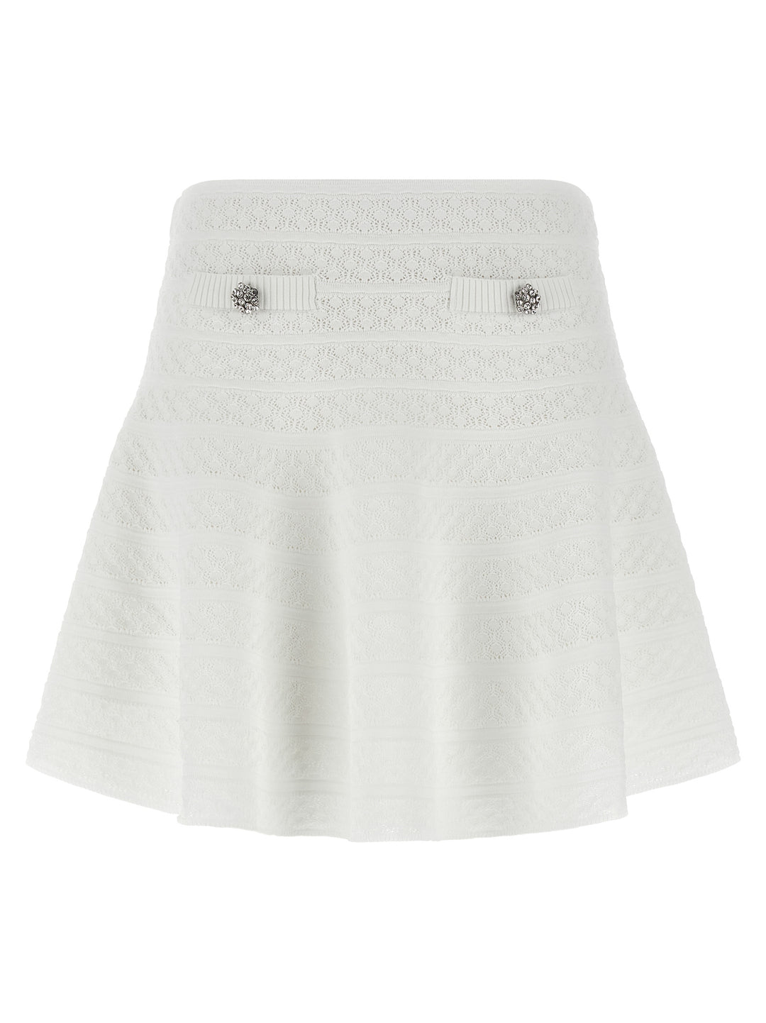 Self Portrait Pointelle Knit Gonne - Bianco | 3cae9271d598d33f332cec362864670798eb3a1e