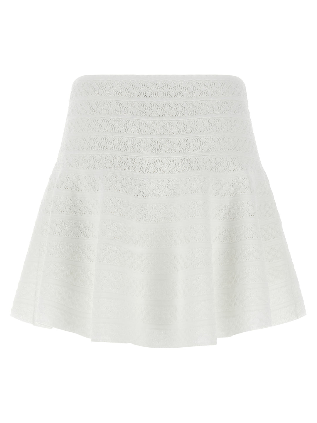 Self Portrait Pointelle Knit Gonne - Bianco | a5db531cf0753f28e7271317181891b82d8eb6a0