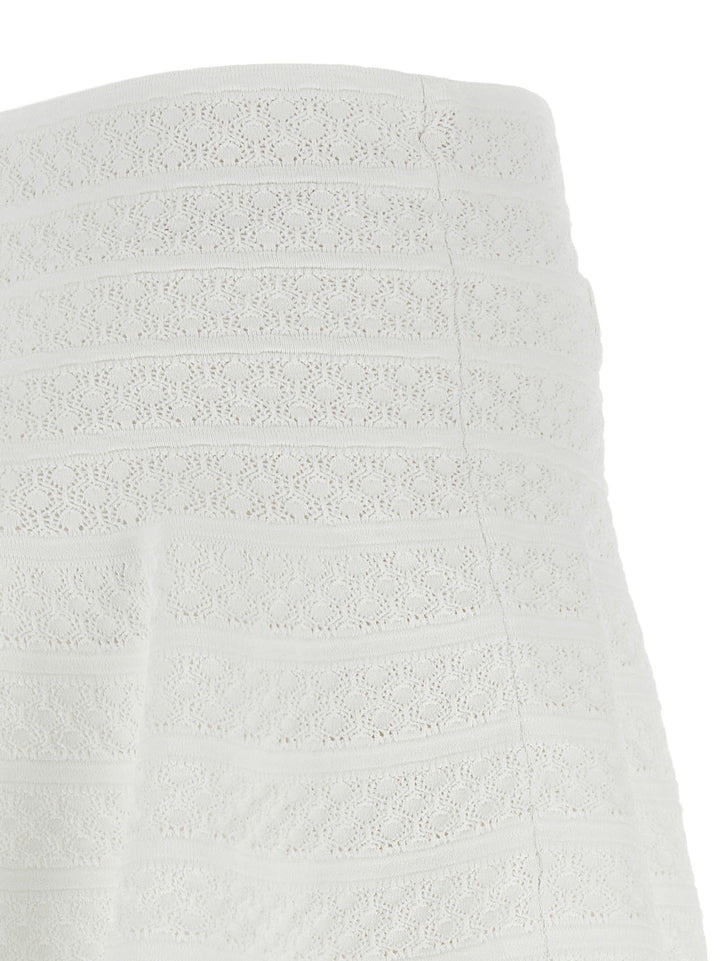 Self Portrait Pointelle Knit Gonne - Bianco | 9e3c63d9efa7f5af2bf5bba1c4f4fa92b77caed3