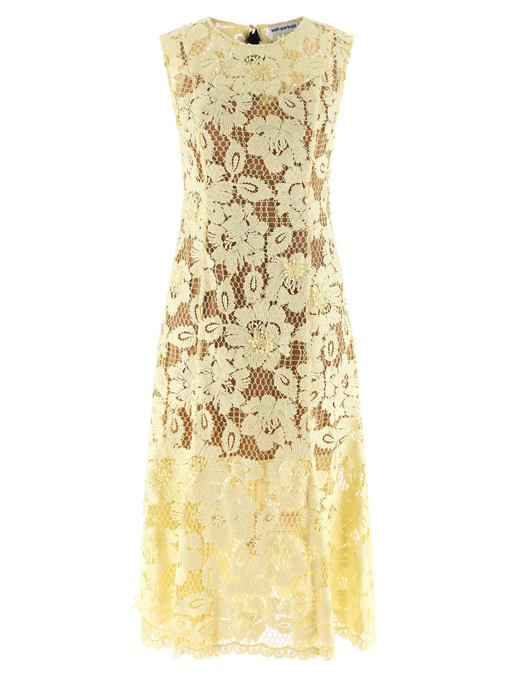 Self Portrait Yellow Crochet Lace Abiti - Giallo | 02410bdeb6c2e8498ef19fb5c0cb572441ee9345