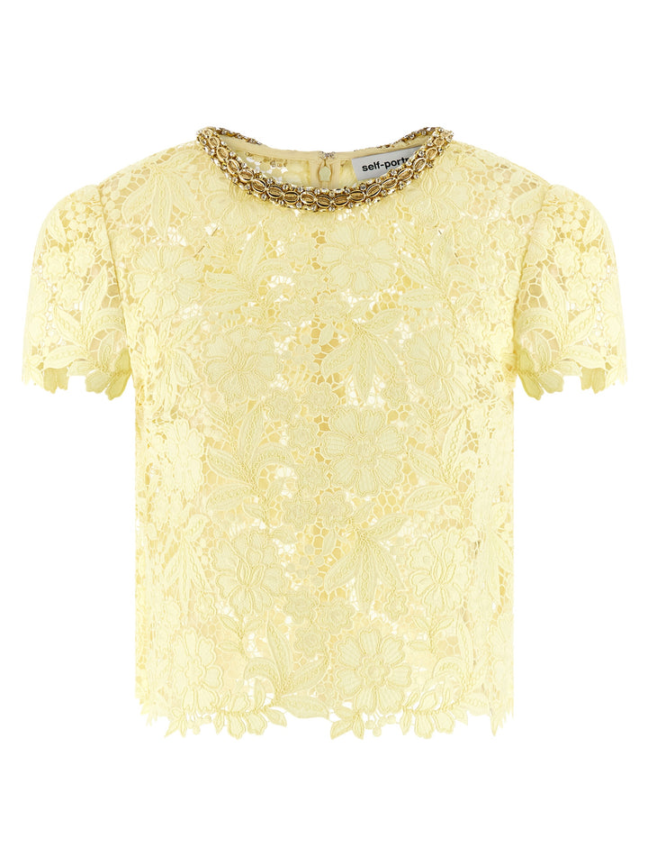 Self Portrait Yellow Lace Top - Multicolor | 86f866ec42a410fad4079e5fee2492e00a7cb021