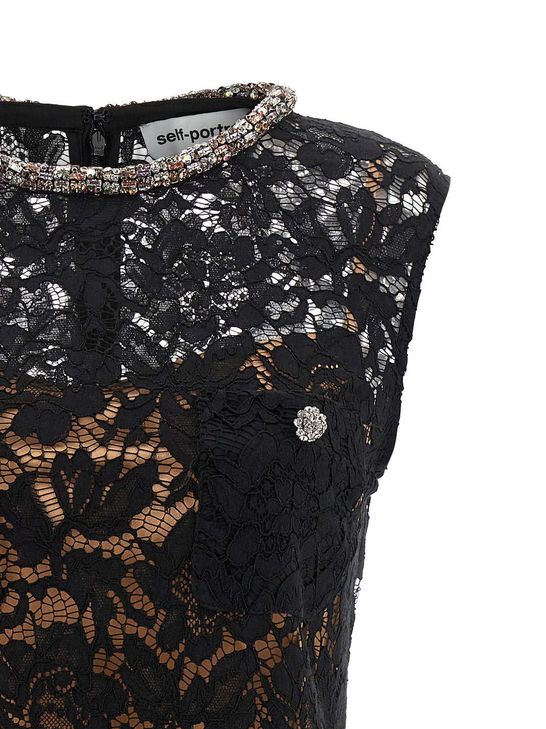 Self Portrait Black Lace Crystal Abiti - Nero | fc8c6d83e6c1402464f5bf52ec0b7bb0be07a833