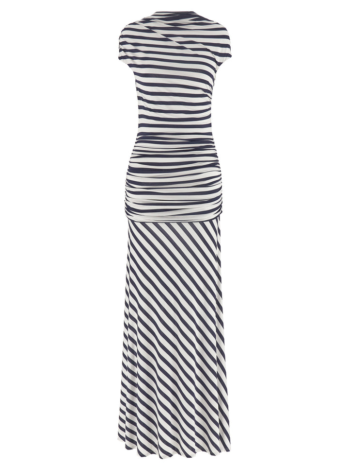 Self Portrait Navy Stripe Jersey Maxi Abiti - Blu | 59ddeec672675962b9ea4ae336b0ed76943550b1