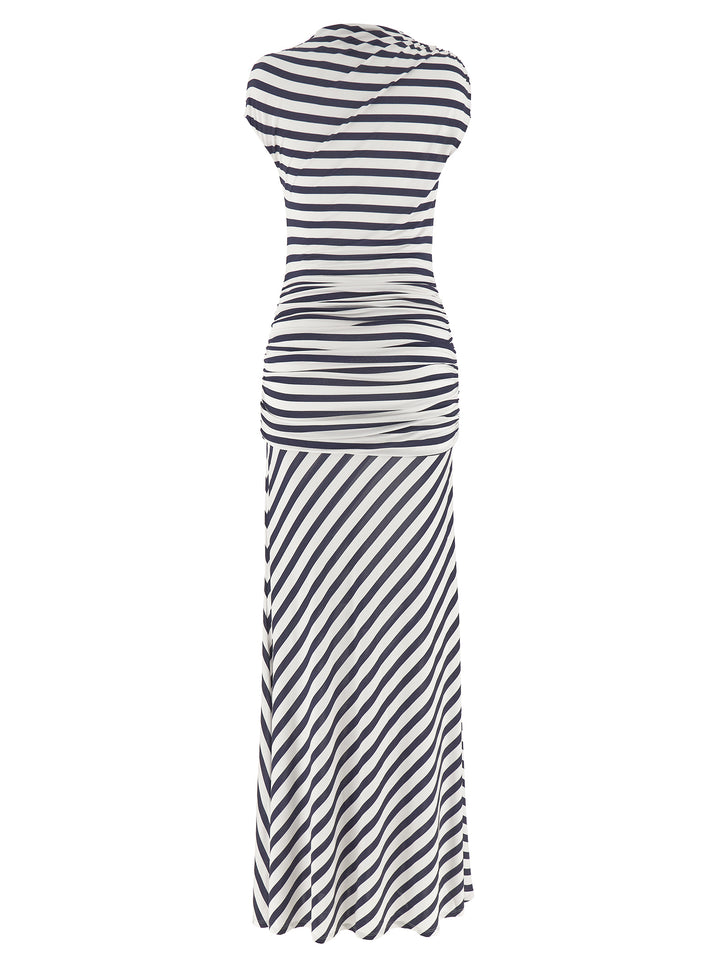 Self Portrait Navy Stripe Jersey Maxi Abiti - Blu | 7b57c68f4c428206812156c5641d043e10383eb2