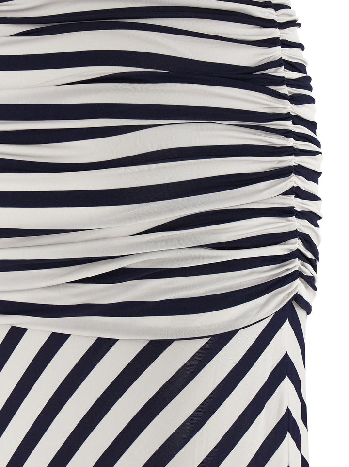 Self Portrait Navy Stripe Jersey Maxi Abiti - Blu | a21b20d94e4e8b60fe856fc8341671ca73d22bfe