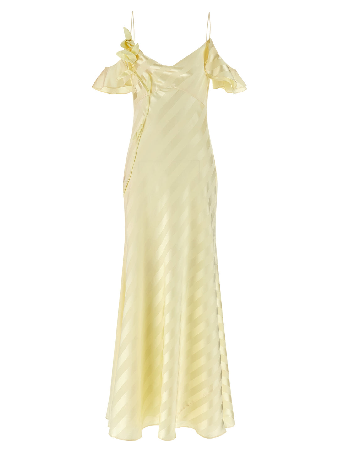 Self Portrait Satin Striped Abiti - Giallo | 65ba06aa812decf0d26156c3e4ca5611f0163f49