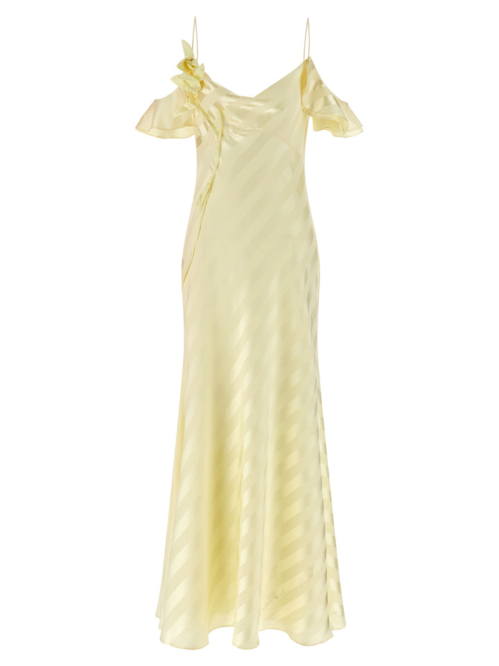 Self Portrait Satin Striped Abiti - Giallo | 65ba06aa812decf0d26156c3e4ca5611f0163f49
