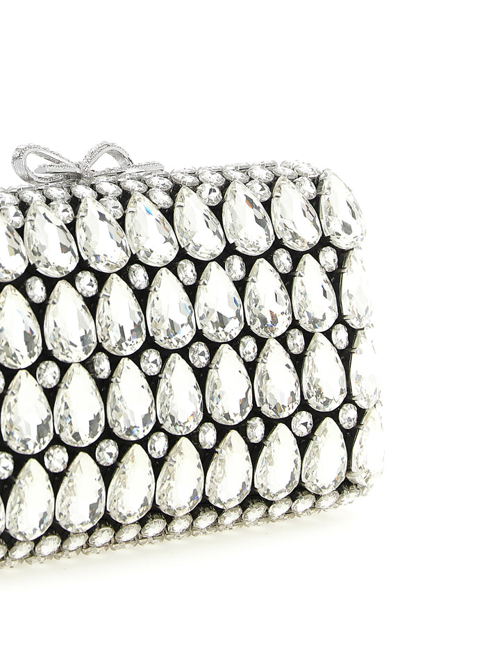 Self Portrait Black Satin Crystal Clutch - Nero | 0cc7d8b0d3a80a57c79000680a6c6837694dc528