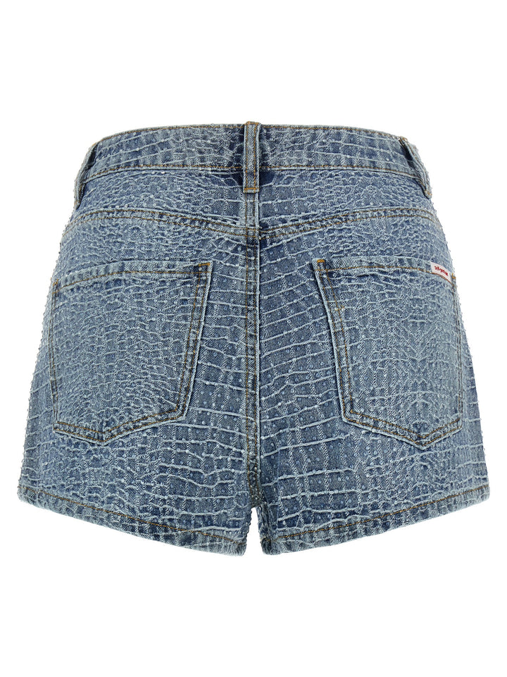 Self Portrait Rhinestone Bermuda e Short - Celeste | d4be489a06a5279407fc90831d9b9a459945fe9f