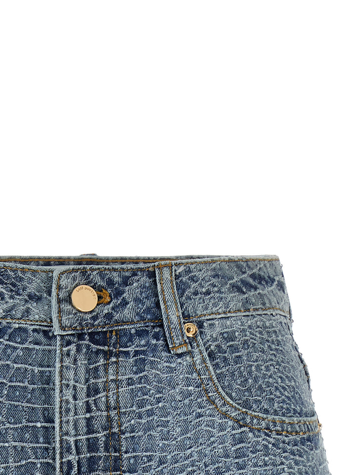 Self Portrait Rhinestone Bermuda e Short - Celeste | 0d81d9e1b244acd9cabbd746563b44f79be15329