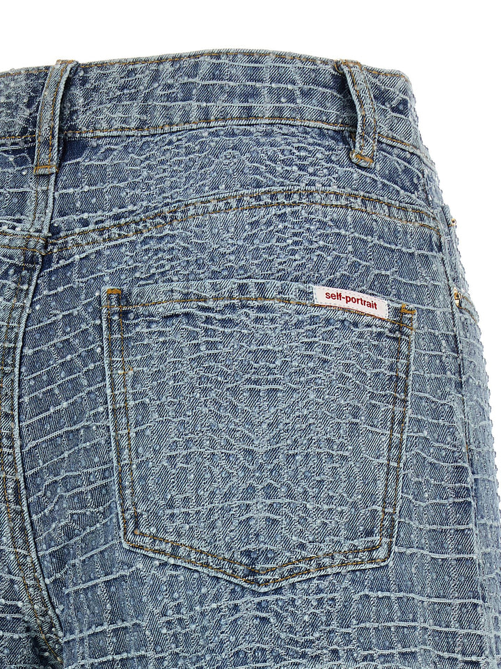 Self Portrait Rhinestone Bermuda e Short - Celeste | b4f12d4ddf8307071651e30c2827bed83d90274f