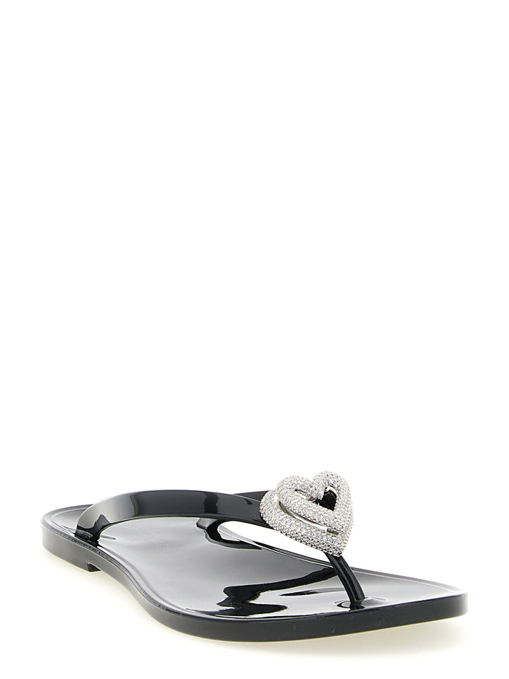 Mach & Mach Double Heart Sandali - Nero | 361eb3218de5d6ac2f5ca535b2d635c58de20b15