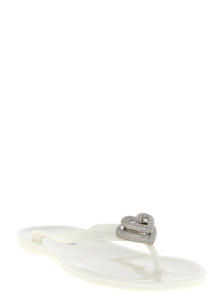 Mach & Mach Double Heart Sandali - Bianco | f41979e8f11643c19712cd869491caa19c271138