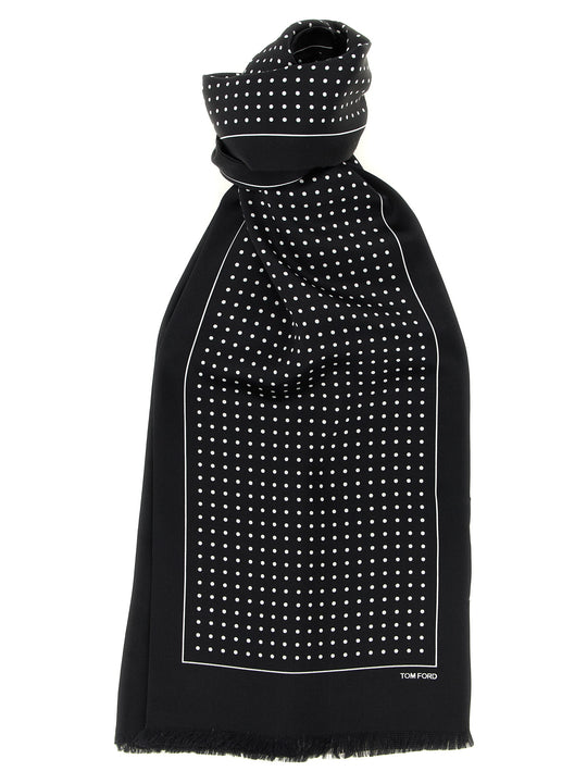 Polka Dot Silk Scarf Sciarpe Nero