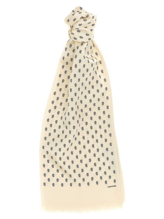 Paisley Print Scarf Sciarpe Beige