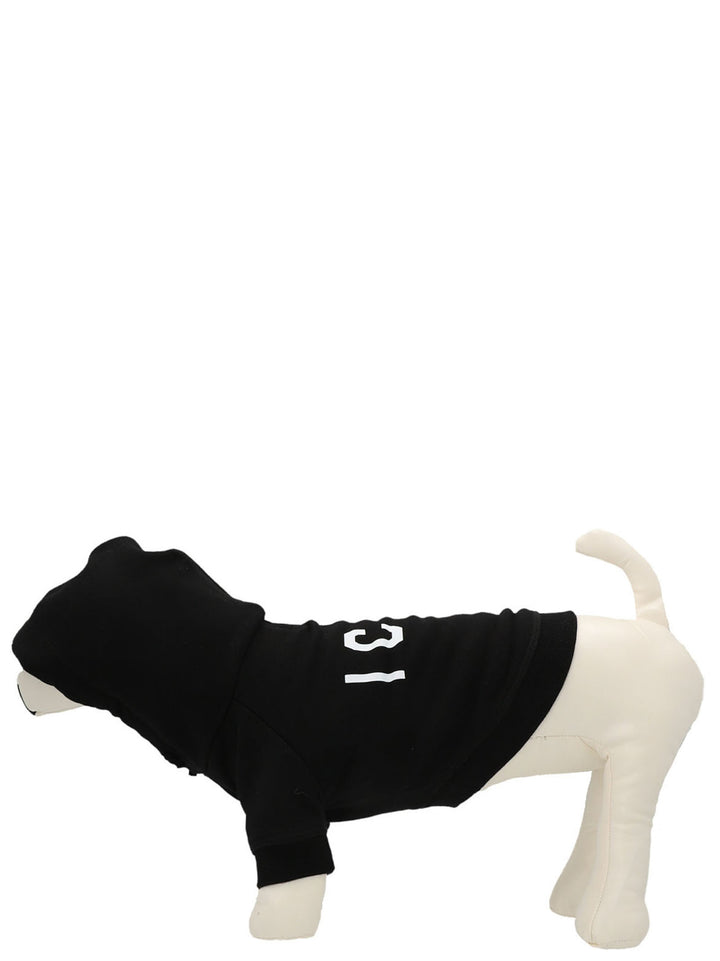 Felpa Con Cappuccio Per Cane Dsquared2 X Poldo Dog Lifestyle Bianco/Nero