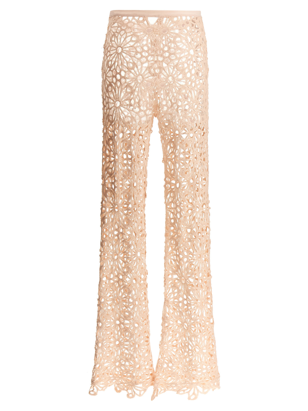 Norma Kamali Crochet Pantaloni - Rosa | 89592a006317f1503419eca41ee50449c09beaab