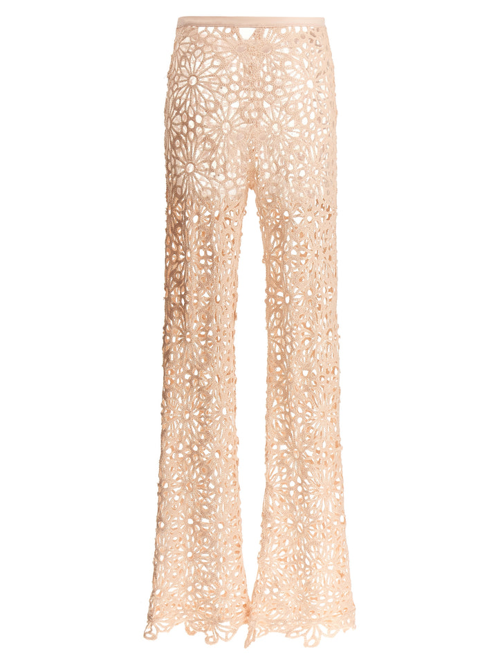 Norma Kamali Crochet Pantaloni - Rosa | 89592a006317f1503419eca41ee50449c09beaab