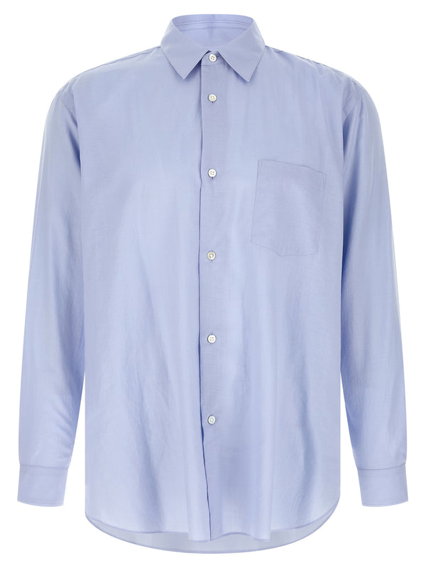 Cotton And Silk Shirt Shirt And Blouse Light Blue