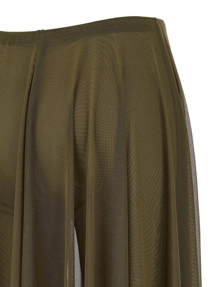 Norma Kamali Pleated Skirt Gonne - Verde | 84a9017a907d8a670b52e18c6d9df3c51b661121