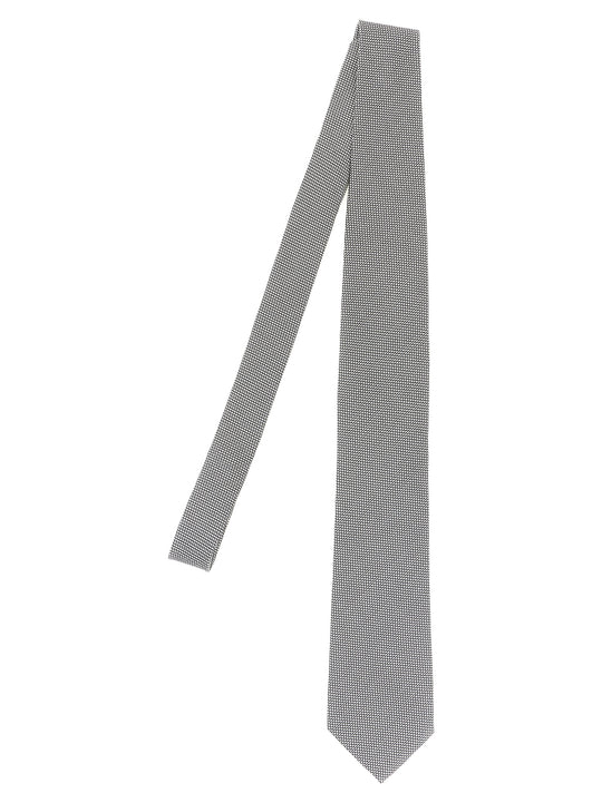 Jacquard Tie Cravatte Silver