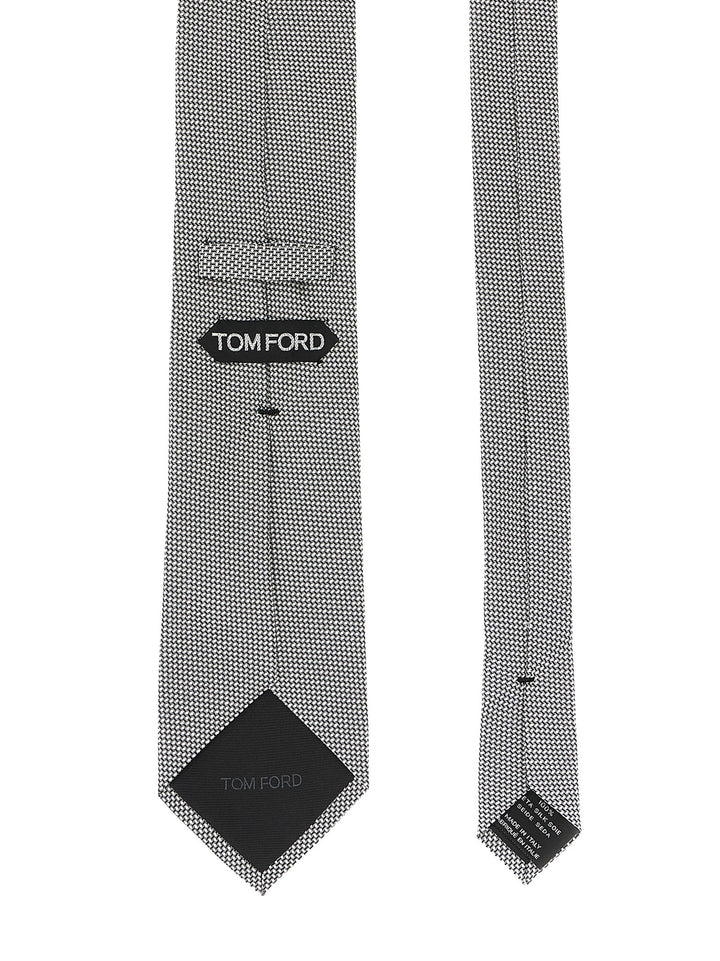 Tom Ford Jacquard Tie Cravatte - Silver | b916338fe4ec115025f691526dd09012575aae23