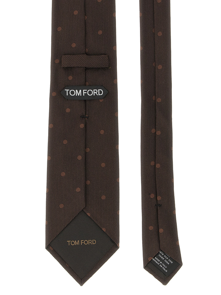 Tom Ford Polka Dot Silk Tie Cravatte - Marrone | e6783594f5d330c95e7755c4c6f388bed5a6f9d8