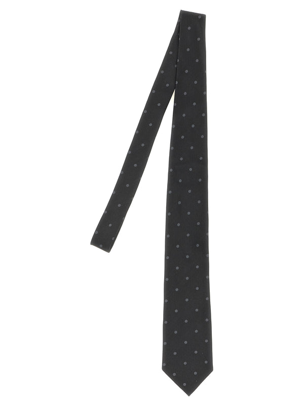 Polka Dot Silk Tie Cravatte Nero