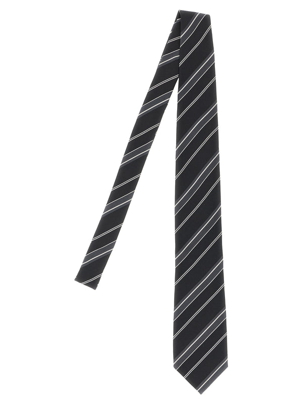 Diagonal Striped Tie Cravatte Nero