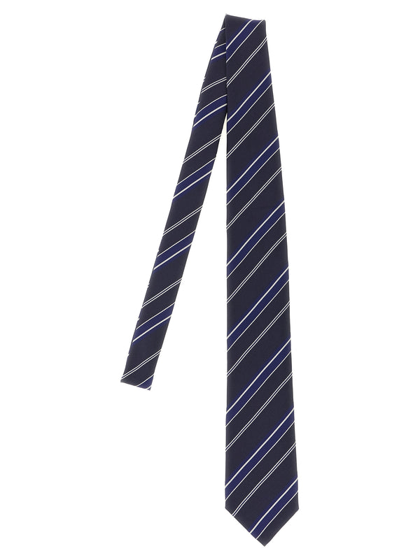 Diagonal Striped Tie Cravatte Blu