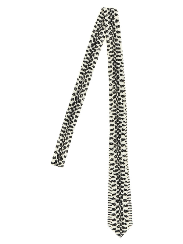 Snake Print Tie Cravatte Bianco/Nero