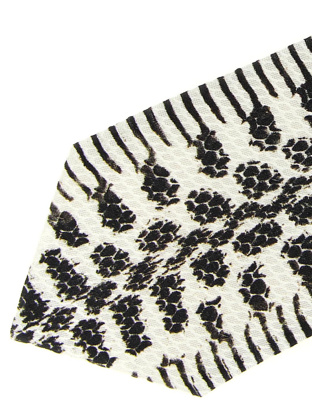 Tom Ford Snake Print Tie Cravatte - Bianco/Nero | 77e8ce83118b949ac4a102a0451101d8d1494393