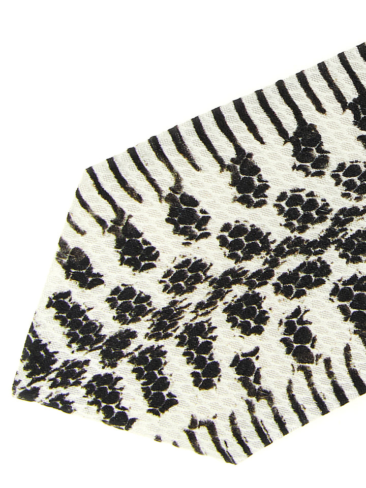 Tom Ford Snake Print Tie Cravatte - Bianco/Nero | 77e8ce83118b949ac4a102a0451101d8d1494393