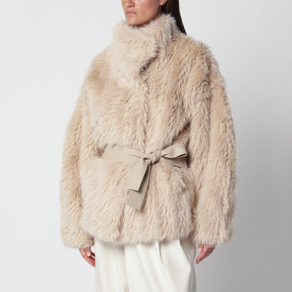 Ilaria Beige Faux Fur Jacket