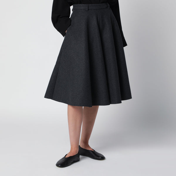 Falda Amplia Evasé Gris Oscuro